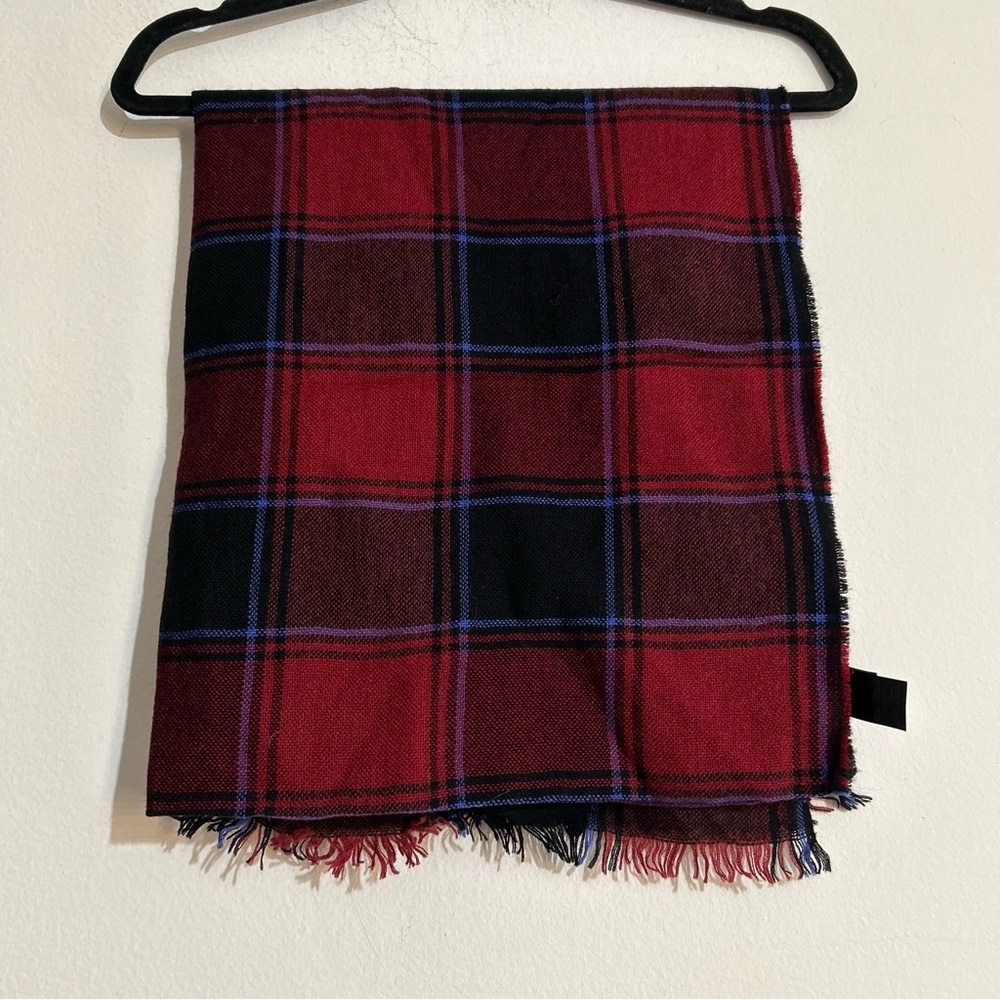 Brooks Brothers 100% Wool Red Plaid Scarf Made in Italy Winter Fall Warm Cozy